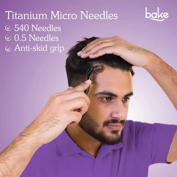 Bake 0.5Mm Derma Roller 540 Needles For Skin Renewal | Hair Growth And Scar Reduction