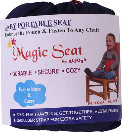 Magic Seat Portable Baby Chair Long Strap Safety Seat Harness For Toddler (Navy Blue)