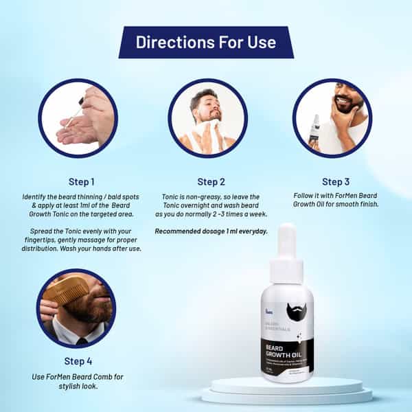 Formen 4X More Powerful Beard Growth Oil For A Thicker & Fuller Beard | 100% Natural Formula (50 Ml)