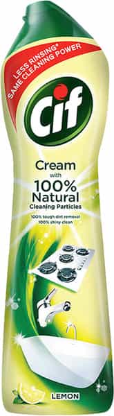 Cif Lemon Abrasive Surface Cleaner Cream For Kitchen Removes Grease Dirt 500Ml