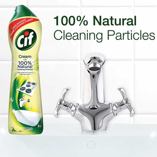 Cif Lemon Abrasive Surface Cleaner Cream For Kitchen Removes Grease Dirt 500Ml