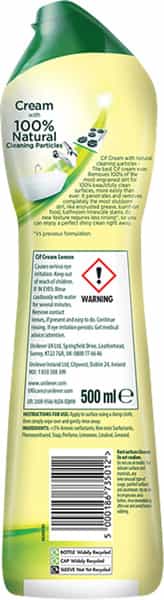 Cif Lemon Abrasive Surface Cleaner Cream For Kitchen Removes Grease Dirt 500Ml