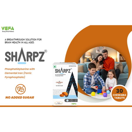 Sharpz Brain Supplement I Phospholipid (Phosphatidylserine) Iron Supplement 30 Chewable Tablets