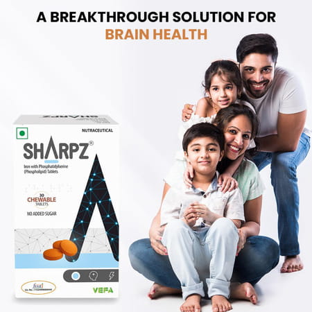 Sharpz Brain Supplement I Phospholipid (Phosphatidylserine) Iron Supplement 30 Chewable Tablets