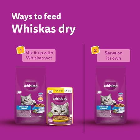Whiskas Adult (1+ Years) Dry Cat Food | Ocean Fish Flavour | 7 Kg