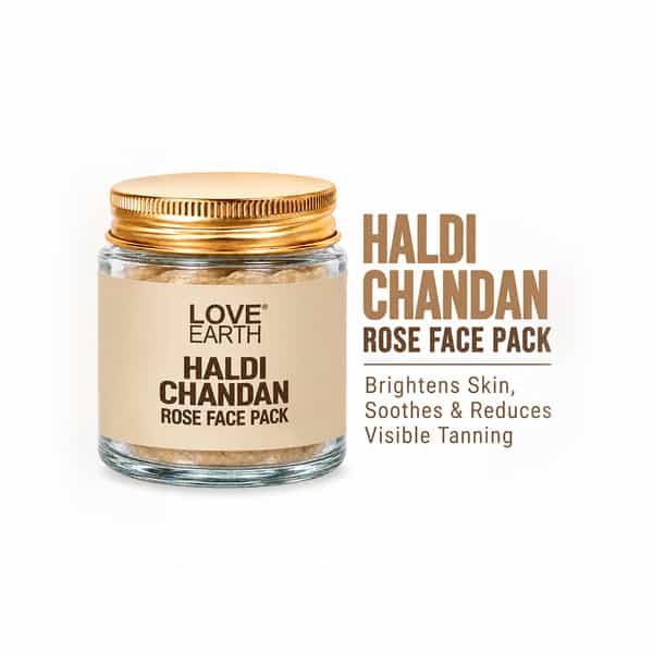 Love Earth Haldi Chandan Rose Face Pack With Amba Haldi & Chandan | For Face & Body 30Gm