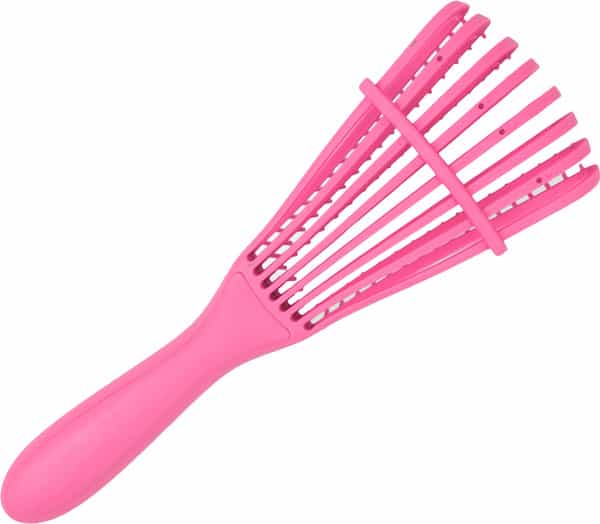 Streak Street Wet And Dry Hair Detangler Hair Brush With Spacing Clip - Pink