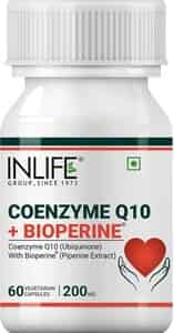 Inlife Coenzyme Q10 Coq10 200mg With Bioperine (piperine) 8mg Supplement - 60 Vegetarian Capsules