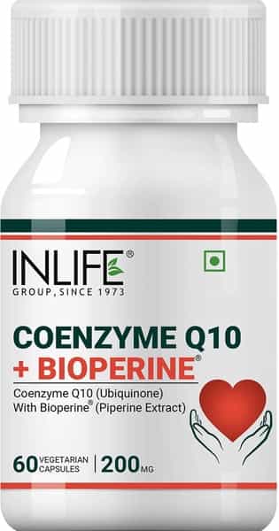 Inlife Coenzyme Q10 Coq10 200Mg With Bioperine (Piperine) 8Mg Supplement - 60 Vegetarian Capsules