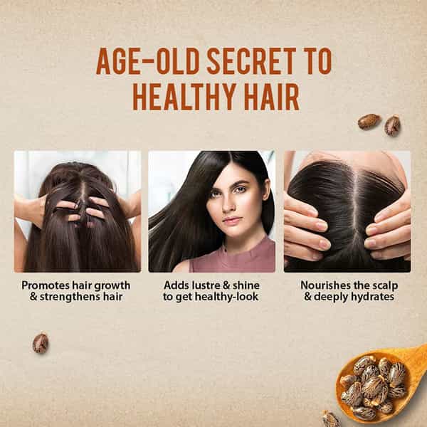 Dabur Castor Oil|100% Natural Cold Pressed Oil|Promotes Hair Growth | Reduces Wrinkles - 200Ml