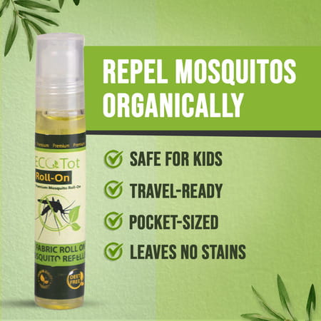 Ecotot Mosquito Repellent Roll-On | 100% Natural & Safe For Kids | 8-Hour Protection 10Ml