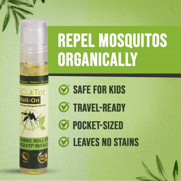 Ecotot Mosquito Repellent Roll-On | 100% Natural & Safe For Kids | 8-Hour Protection 10Ml
