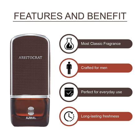 Ajmal Aristocrat Eau De Parfum 75ml Perfume For Men And Wisal Deodorant 200ml For Women