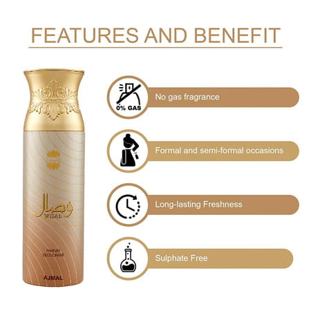 Ajmal Aristocrat Eau De Parfum 75ml Perfume For Men And Wisal Deodorant 200ml For Women