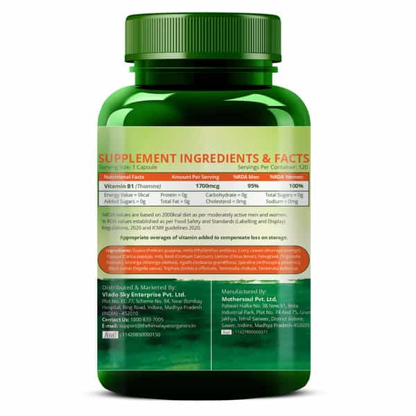 Vlado's Himalayan Organics Plant-Based Vitamin B1 | (120 Capsules)