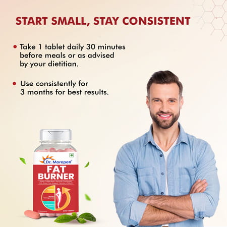 Dr. Morepen Fat Burner Tablets | 100% Natural & Safe | For Men & Women 60 Tablets Pack Of 2
