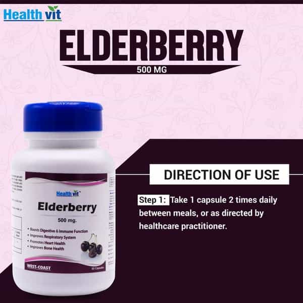 Healthvit Elderberry 500 Mg - 60 Capsules