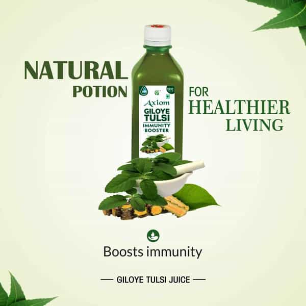 Axiom Giloye Tulsi Juice|Helps In Cold|Cough & Fever- 500Ml
