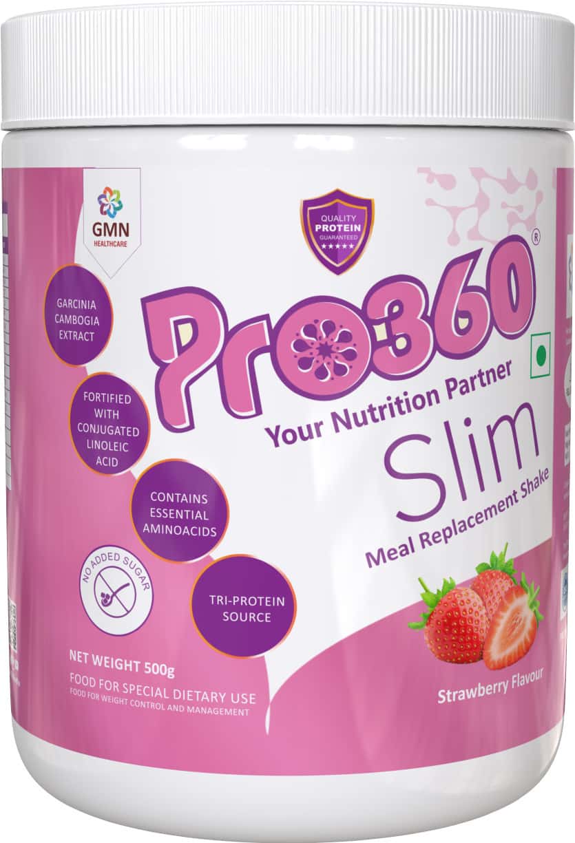 Pro360 Proslim Strawberry Nutritional Supplement Powder Jar 500 Gm