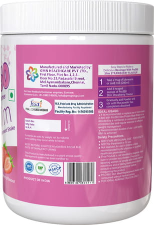 Pro360 Proslim Strawberry Nutritional Supplement Powder Jar 500 Gm