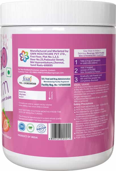 Pro360 Proslim Strawberry Nutritional Supplement Powder Jar 500 Gm