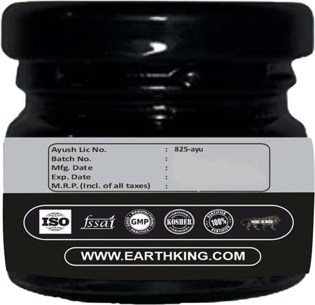 Earth King Kashmiri Shilajit/Shilajit Resin | Raw Original Shilajit (Semi Liquid) - 60gm (Pack Of 1)