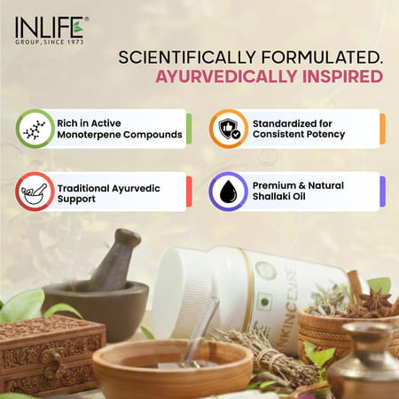 Inlife Natural Frankincense Oil Capsules | Derived From Boswellia Resin | Veg | 60N