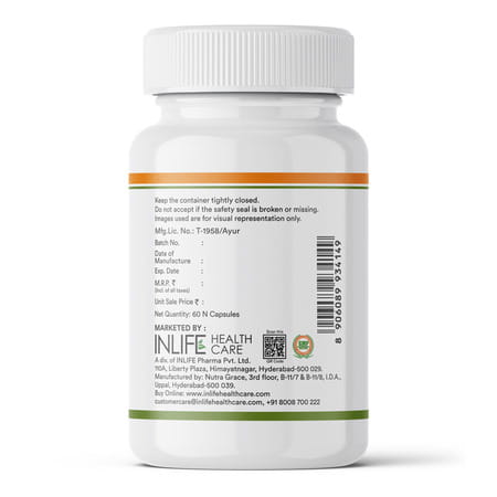 Inlife Natural Frankincense Oil Capsules | Derived From Boswellia Resin | Veg | 60N