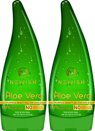 Newish Pure Aloe Vera Gel Combo For Face Skin & Hair 130 Ml (Pack Of 2)