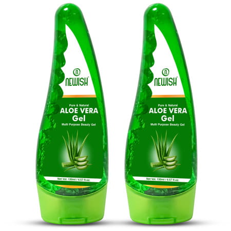 Newish Pure Aloe Vera Gel Combo For Face Skin & Hair 130 Ml (Pack Of 2)