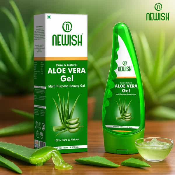 Newish Pure Aloe Vera Gel Combo For Face Skin & Hair 130 Ml (Pack Of 2)
