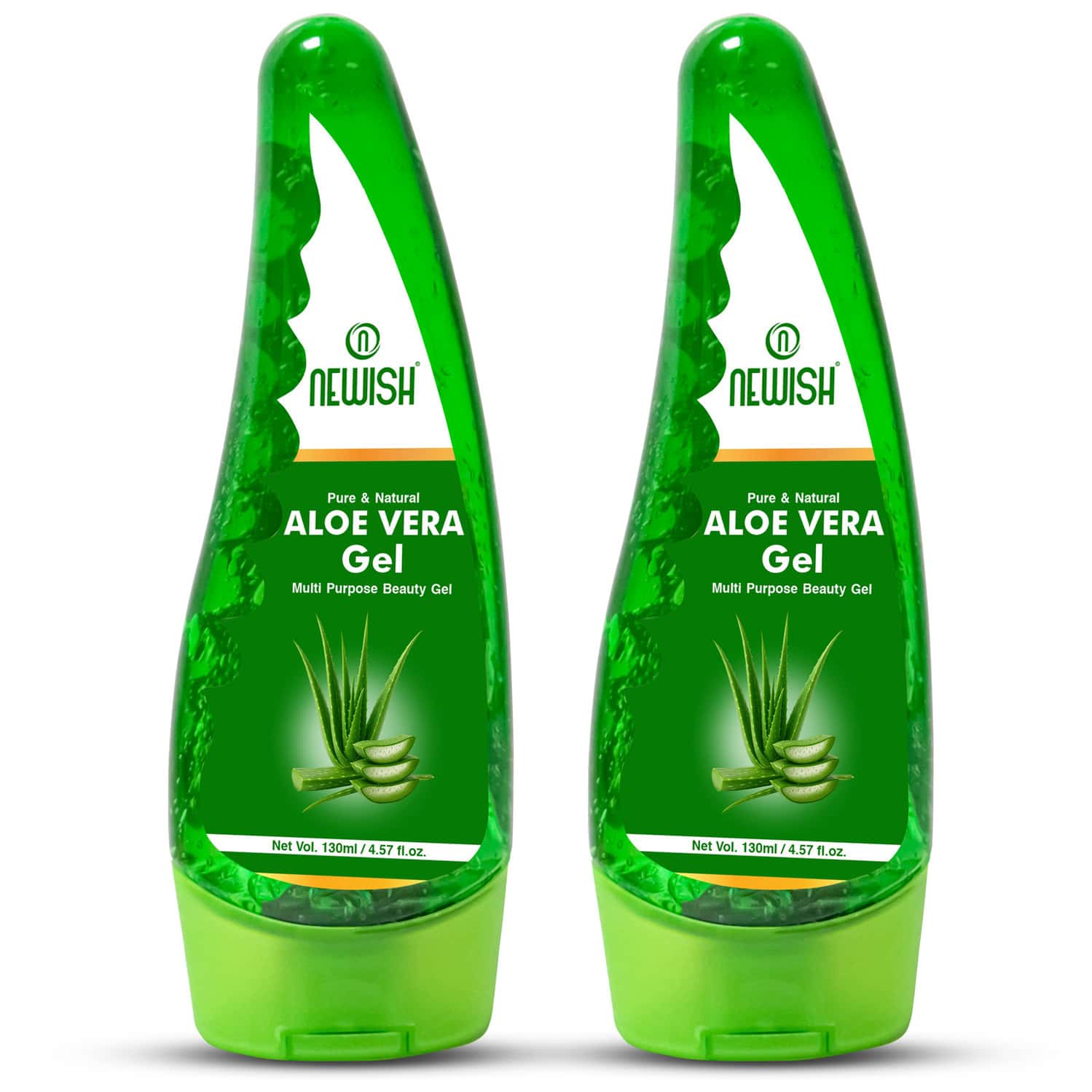 Newish Pure Aloe Vera Gel Combo For Face Skin & Hair 130 Ml (pack Of 2)