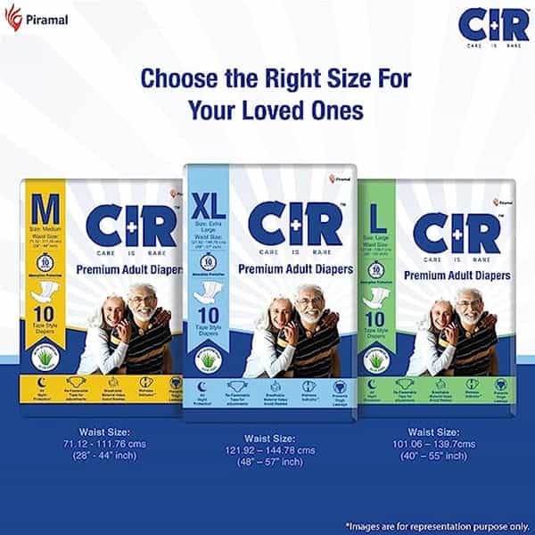 Cir Premium Adult Tape Diapers- Large (Waist 40-55 Inches)- 10 Units X Pack Of 2