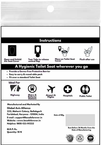 Besafe Forever Disposable Paper Toilet Seat Cover 50 Sheets Pink