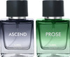 Ajmal Ascend Edp 50 Ml For Unisex And Ajmal Prose Edp 50 Ml For Men +2 Perfume Testers Free