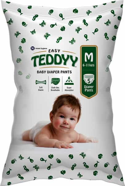 Teddyy Easy Baby Diaper Pants - Medium - 5 Pc