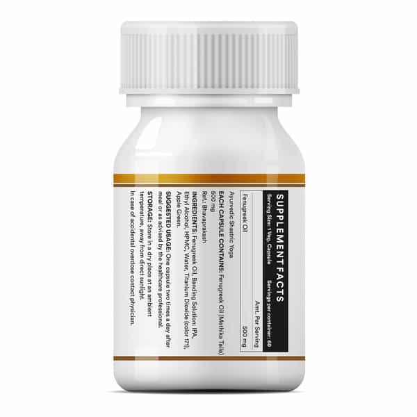 Inlife Fenugreek Seed Oil (Quick Release) Supplement 500 Mg - 60 Liquid Filled Vegetarian Capsules