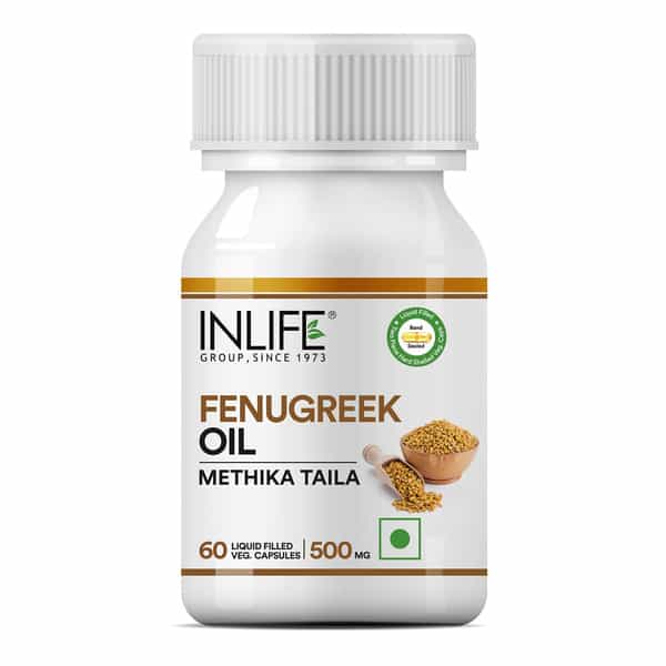 Inlife Fenugreek Seed Oil (Quick Release) Supplement 500 Mg - 60 Liquid Filled Vegetarian Capsules