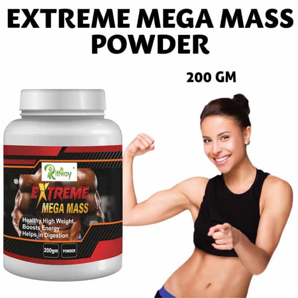Riffway Extreme Mega Mass Weight Gain Powder | Conveniently Increase Daily Caloric Intake (1X200gm)