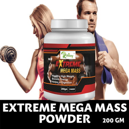 Riffway Extreme Mega Mass Weight Gain Powder | Conveniently Increase Daily Caloric Intake (1x200gm)