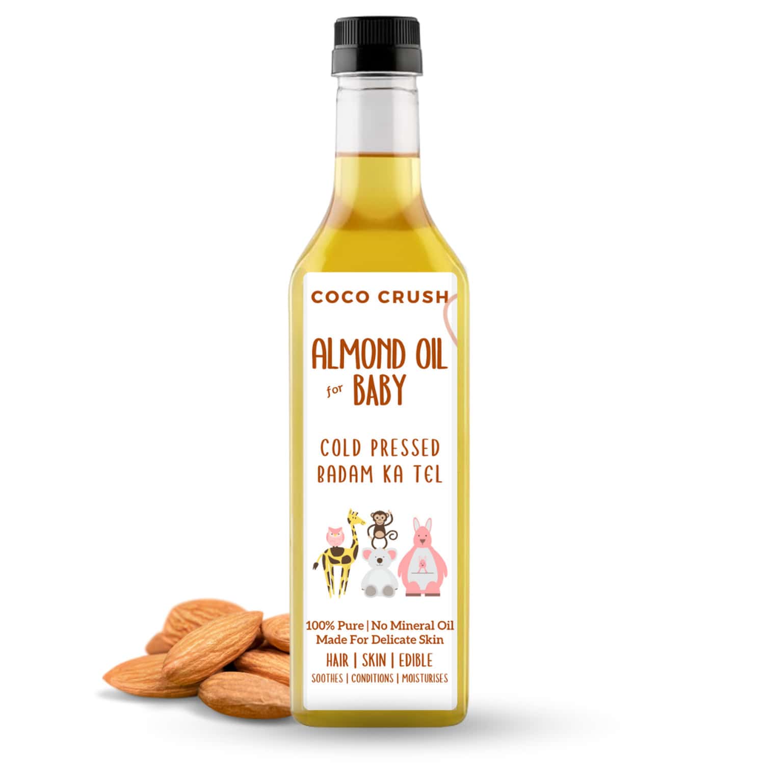 Cold Pressed Almond Oil For Baby Body | Face | Hair Massage | 100% Natural - 1000ml