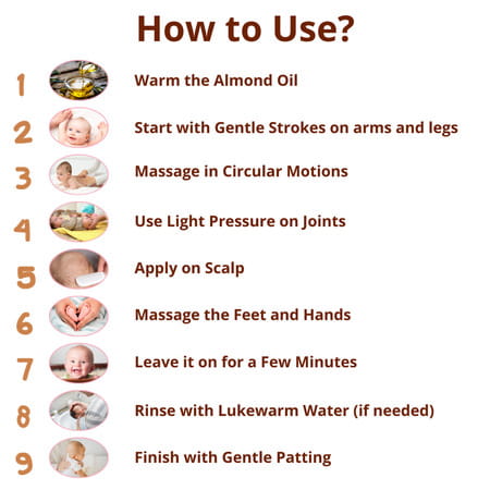 Cold Pressed Almond Oil For Baby Body | Face | Hair Massage | 100% Natural - 1000ml