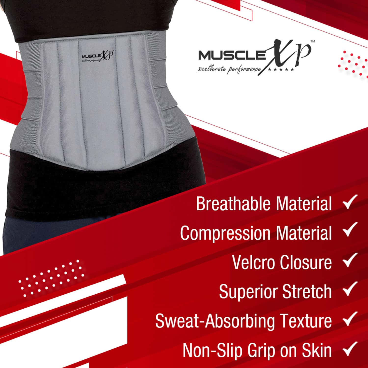 Buy MUSCLEXP DRFITNESS+ LUMBO SACRAL BELT BACK SUPPORT BELT WITH BACK