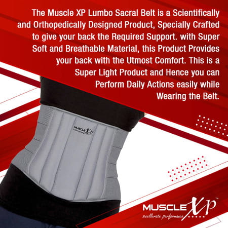 Musclexp Drfitness+ Lumbo Sacral Belt Back Support Belt With Back Pain Relief-Compression Xl Size