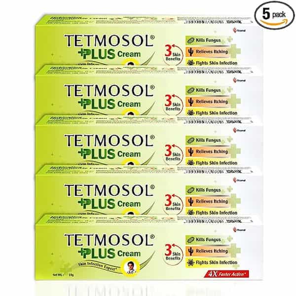 Tetmosol Plus Cream - Topical Antifungal Cream - Pack Of 5 (5 X 10G)