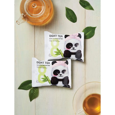 B.O.M Cosmetics Eight Tea Lip And Eye Remover Pad - Double Sided Pad For Exfoliation 55g (30 Sheet)