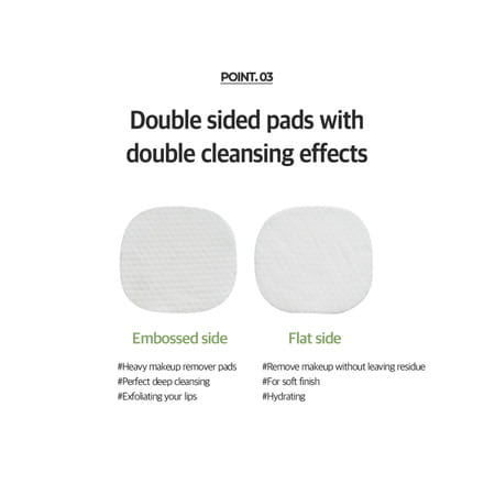B.O.M Cosmetics Eight Tea Lip And Eye Remover Pad - Double Sided Pad For Exfoliation 55g (30 Sheet)
