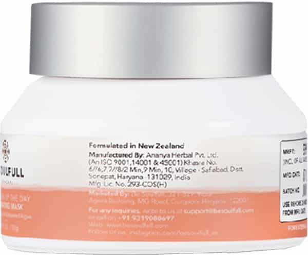 Be Soulfull Brighten Up The Day Hydrating Mask With Rosehip Oil & Seaweed Algae- 50 Gm