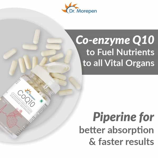 Dr. Morepen Coenzyme Q10 With Piperine|Coq10 120Mg Capsule 60 Veg Cap