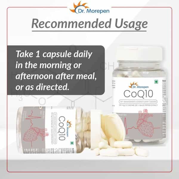 Dr. Morepen Coenzyme Q10 With Piperine|Coq10 120Mg Capsule 60 Veg Cap